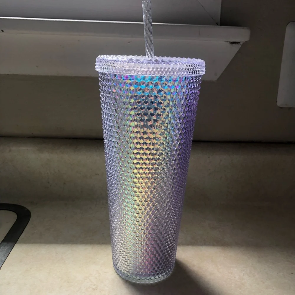 Starbucks Iridescent Bling Diamond Studded Cold Cup